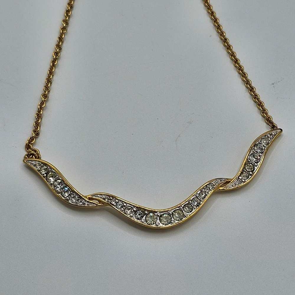 Monet Vintage Gold-tone Chain with a Rhinestone R… - image 4