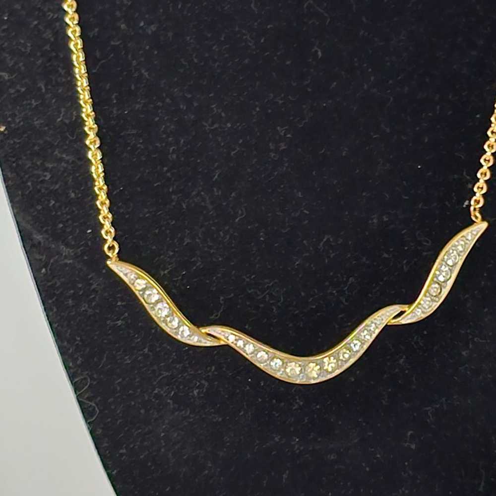 Monet Vintage Gold-tone Chain with a Rhinestone R… - image 5