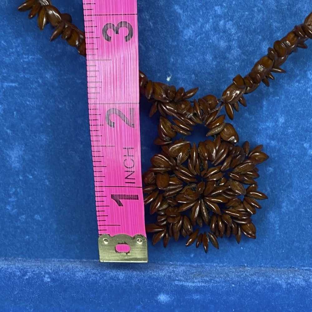 Apple Seed Necklace Koa Hawaiian Vintage Long Bea… - image 4