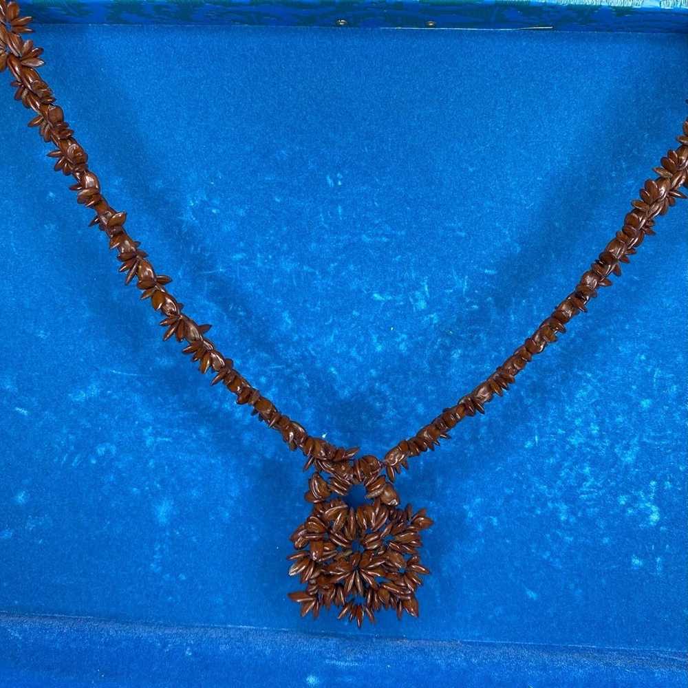 Apple Seed Necklace Koa Hawaiian Vintage Long Bea… - image 6