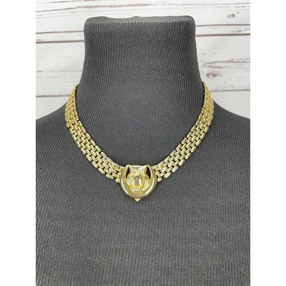 Women 's Vintage Goldtone Interlace Chain Collar … - image 5
