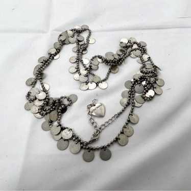 Vintage Betsey Johnson Silver Dangly Sequin Long … - image 1