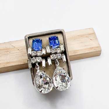 Vintage Bridal Rhinestone Drop Earrings - image 1