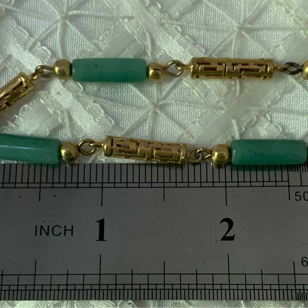 Vintage Aventurine and Yellow Gold Tone Necklace - image 3