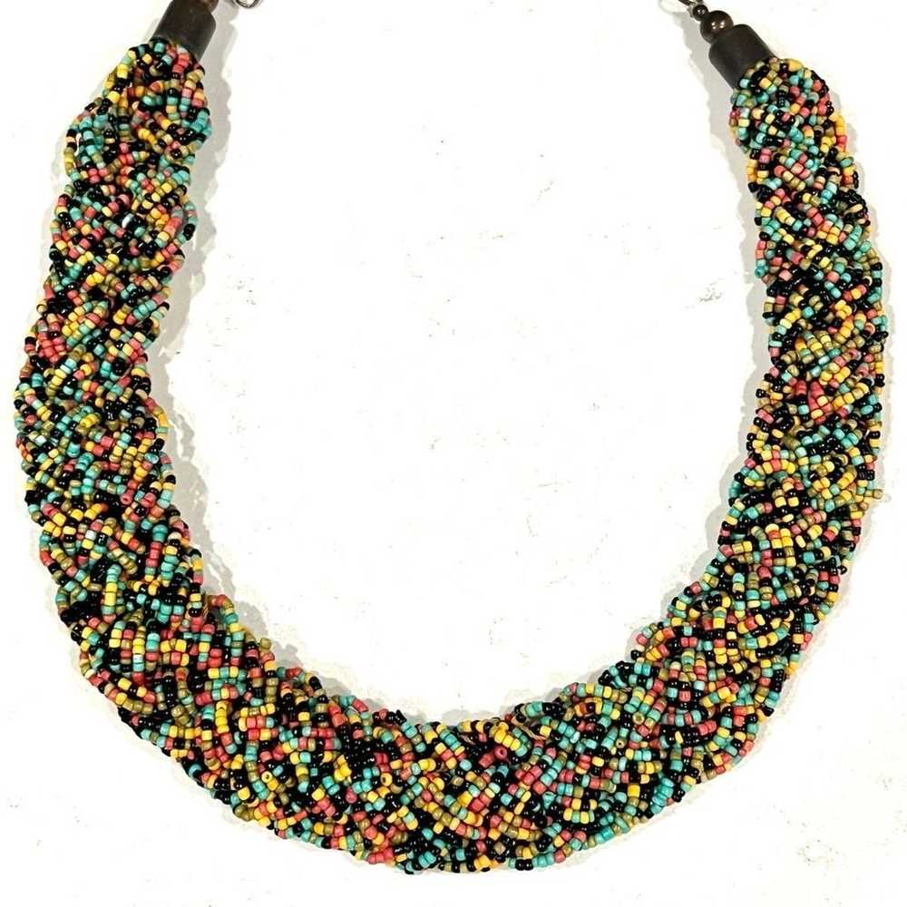 RARE, Vintage, African,Tribal Beaded Collar Bib N… - image 1
