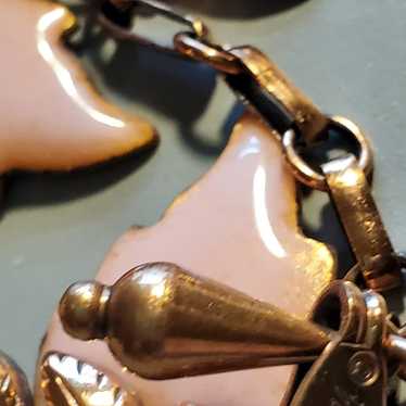 Vintage matisse renour copper leaf necklace - image 1