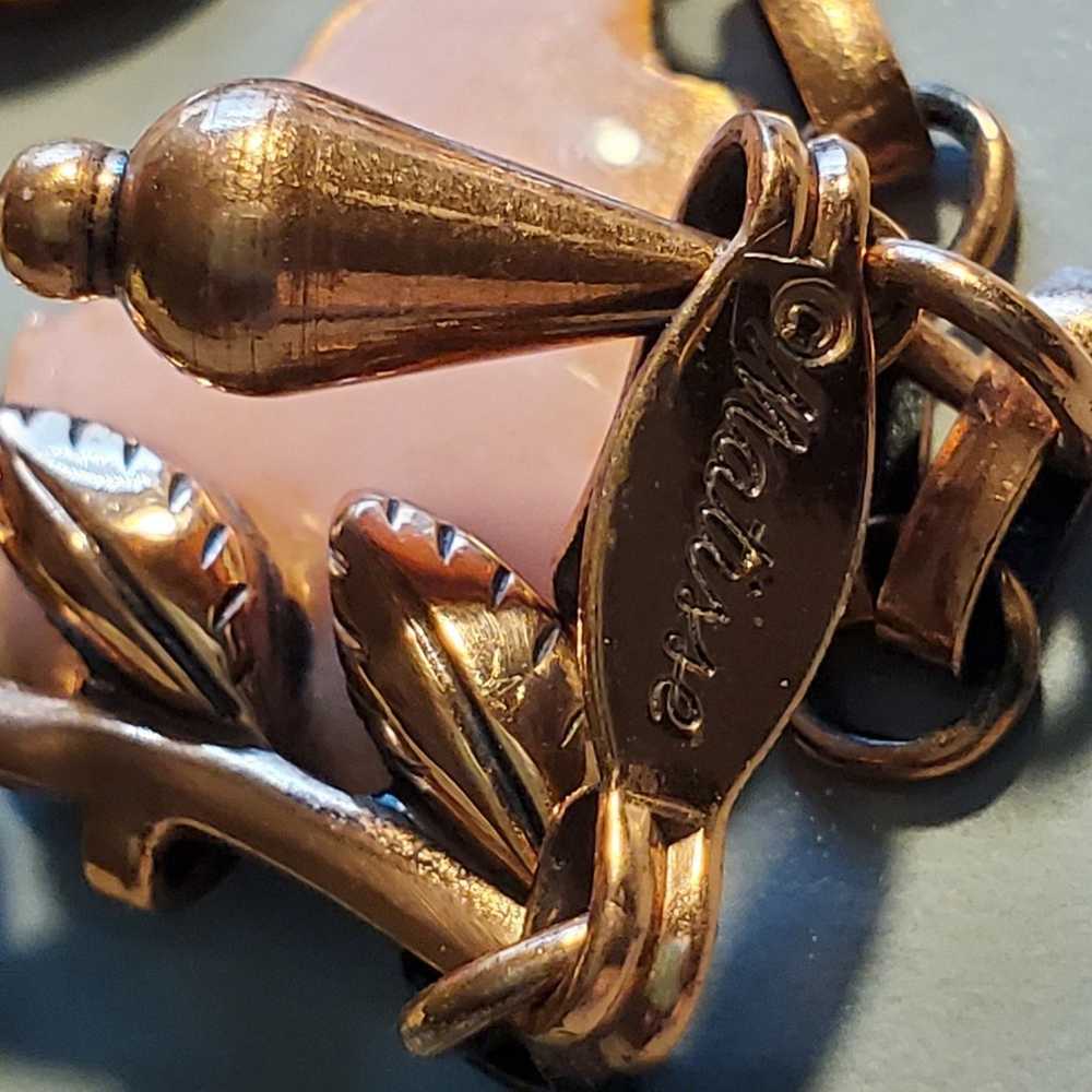 Vintage matisse renour copper leaf necklace - image 2