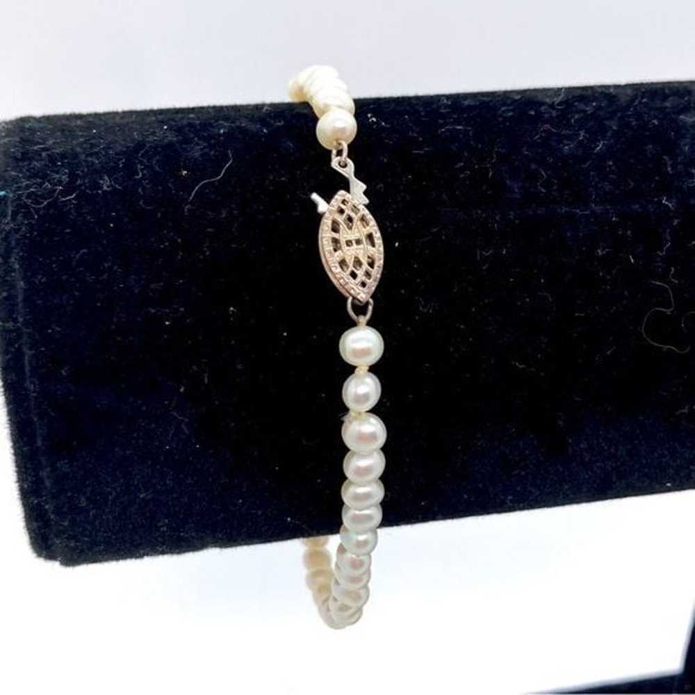 Vintage Pearl Bracelet Box Clasp - image 1