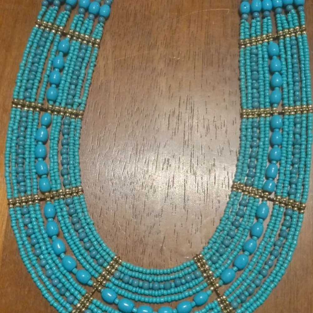 Vintage Beaded Turquoise Necklace - image 10