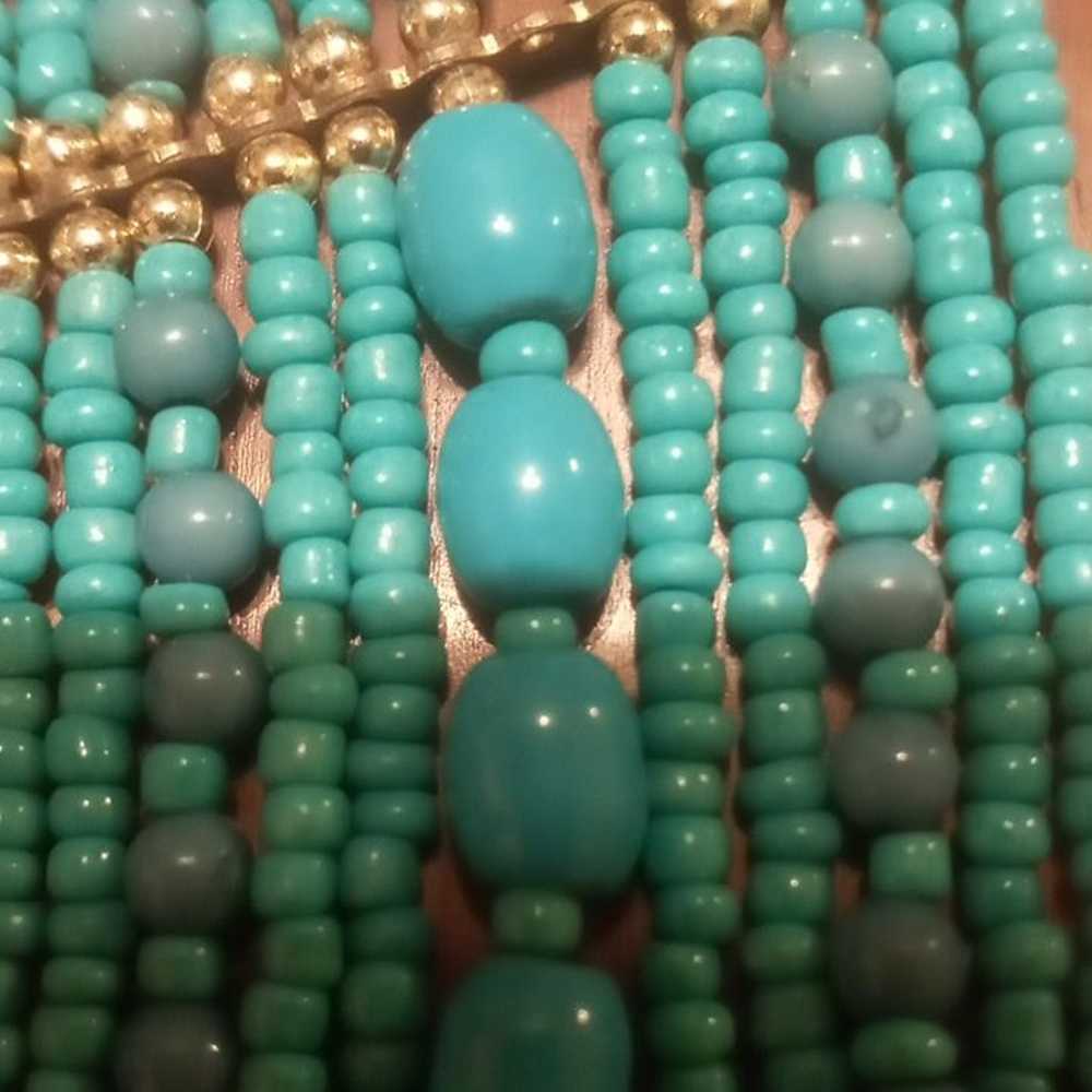 Vintage Beaded Turquoise Necklace - image 11