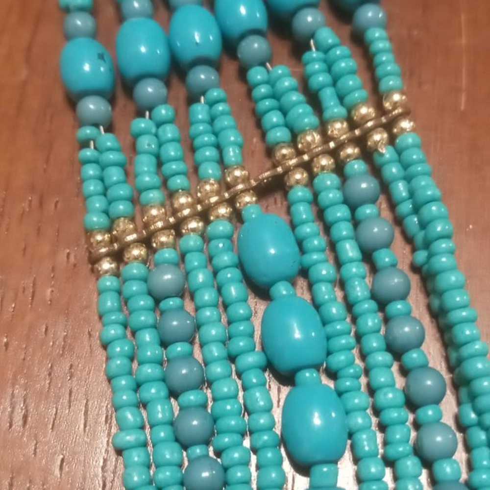 Vintage Beaded Turquoise Necklace - image 12