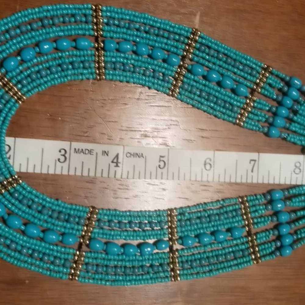 Vintage Beaded Turquoise Necklace - image 3