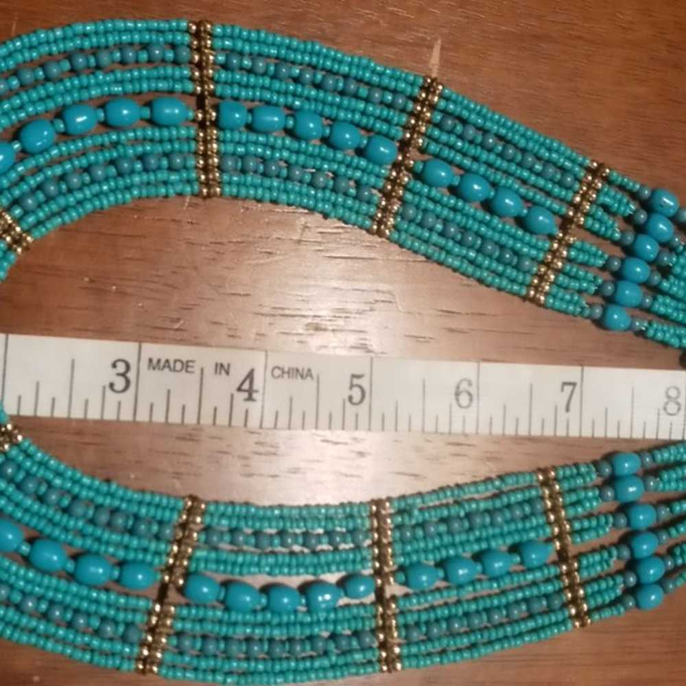 Vintage Beaded Turquoise Necklace - image 4