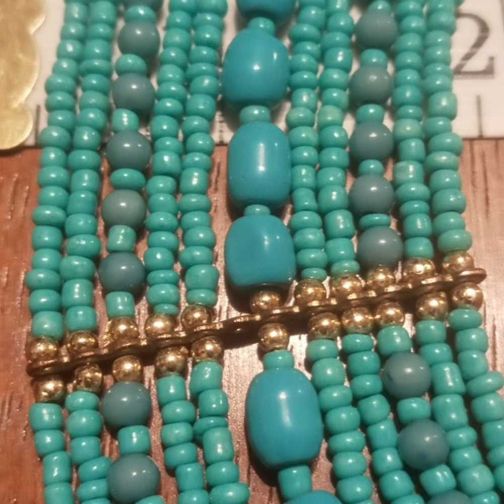 Vintage Beaded Turquoise Necklace - image 5