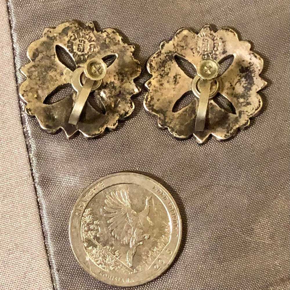 Sterling Taxco screw back earrings - image 3