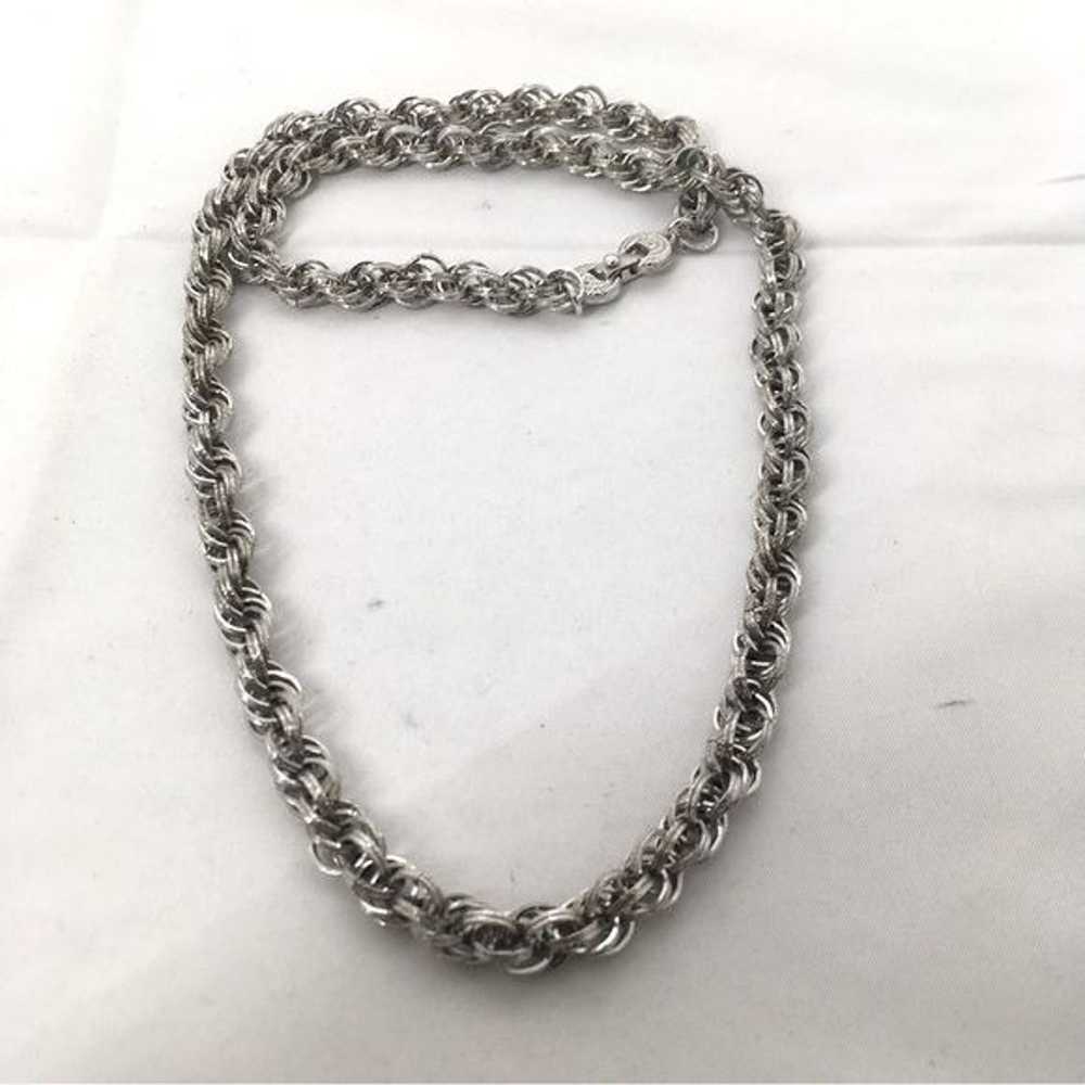 Vintage Monet Silver Rope Chain Necklace - image 1