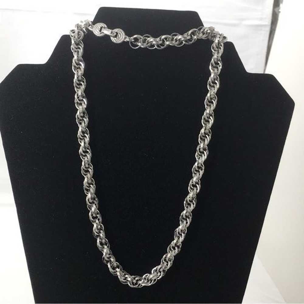 Vintage Monet Silver Rope Chain Necklace - image 2
