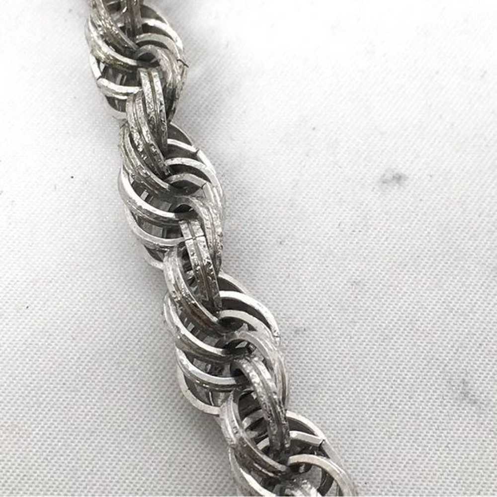 Vintage Monet Silver Rope Chain Necklace - image 3