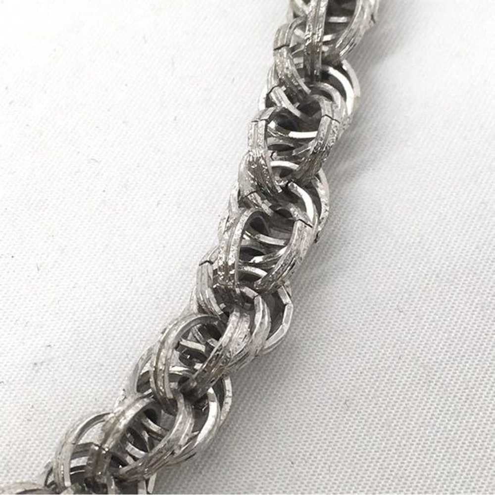 Vintage Monet Silver Rope Chain Necklace - image 4