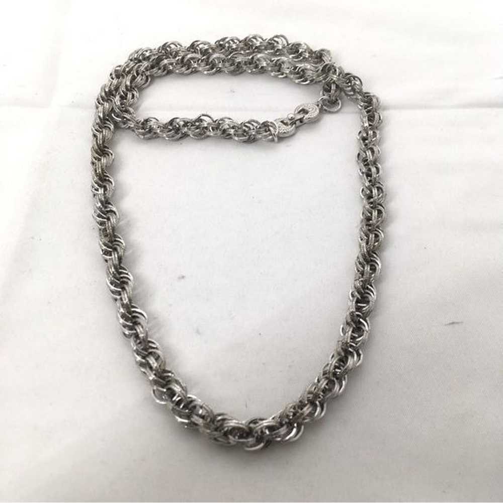 Vintage Monet Silver Rope Chain Necklace - image 7