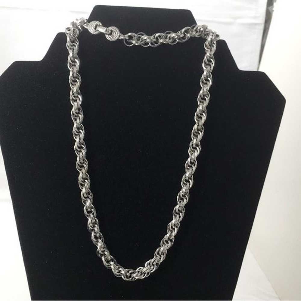 Vintage Monet Silver Rope Chain Necklace - image 8