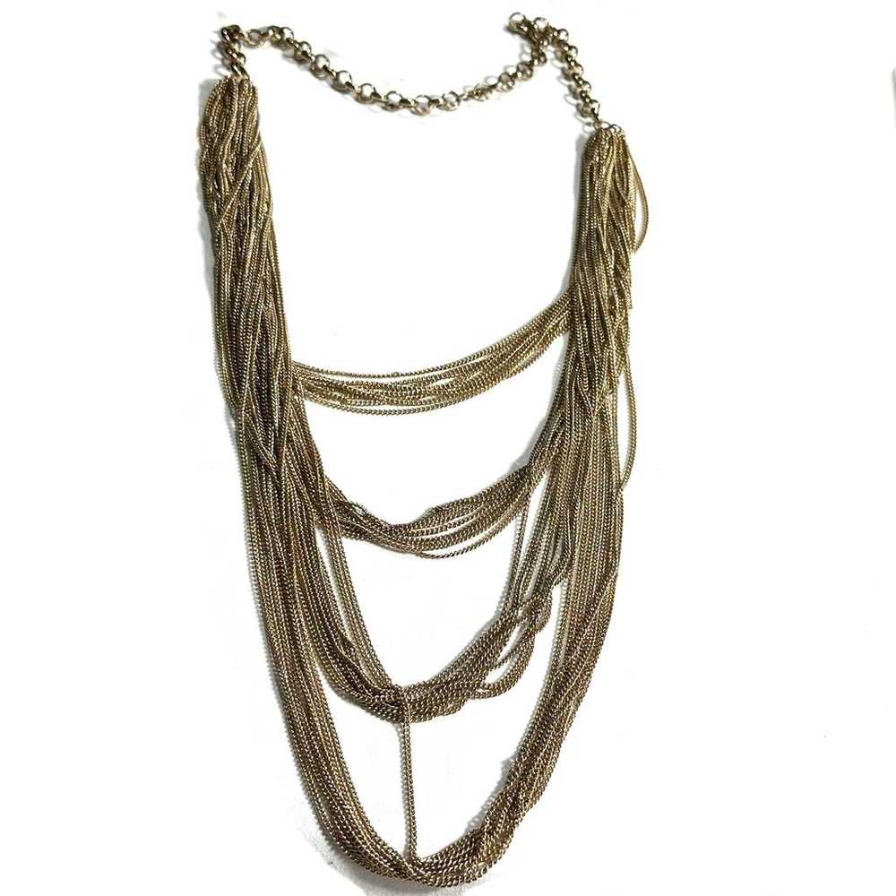 Vintage Long Multi Chain Necklace Oodles of Layer… - image 3