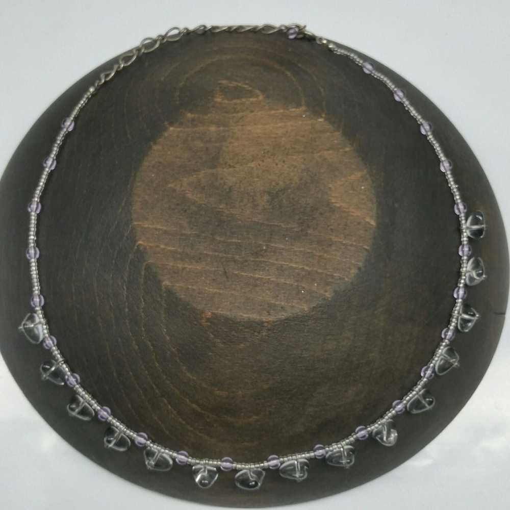 Liz Claiborne beaded necklace faux smokey quartz - image 5