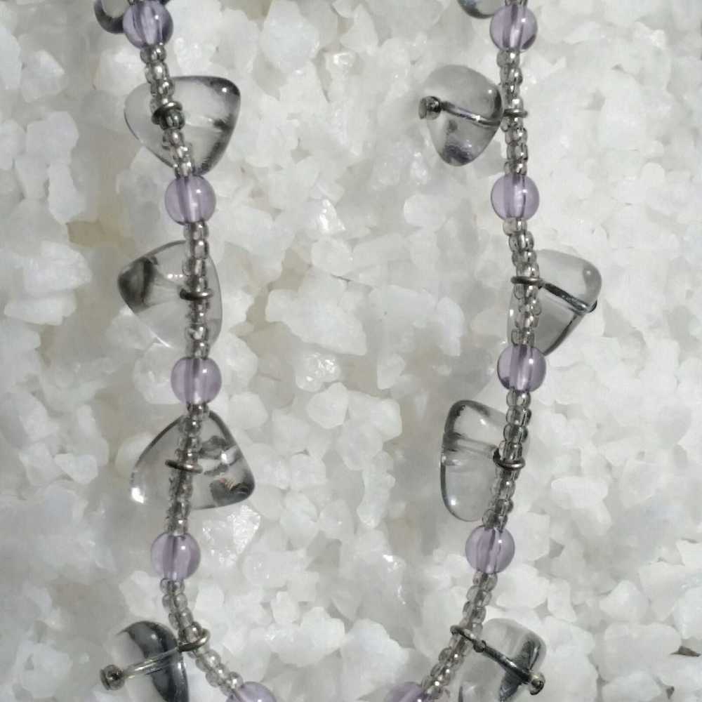 Liz Claiborne beaded necklace faux smokey quartz - image 8