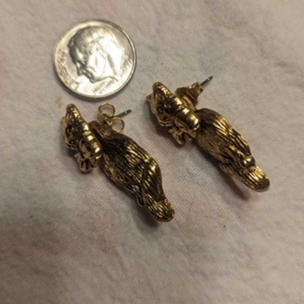 Avon Vintage Cat Earrings Articulated Post Pierced - image 2