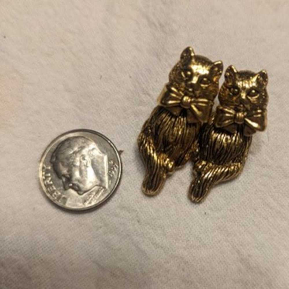 Avon Vintage Cat Earrings Articulated Post Pierced - image 3