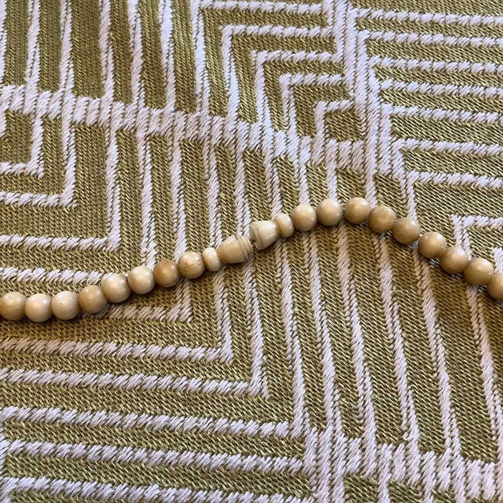 Vintage Chinese Carved Bone Bead Necklace - image 4