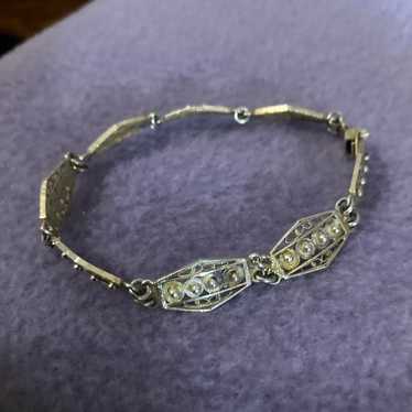 bracelet sterling filagree vintage gold plated