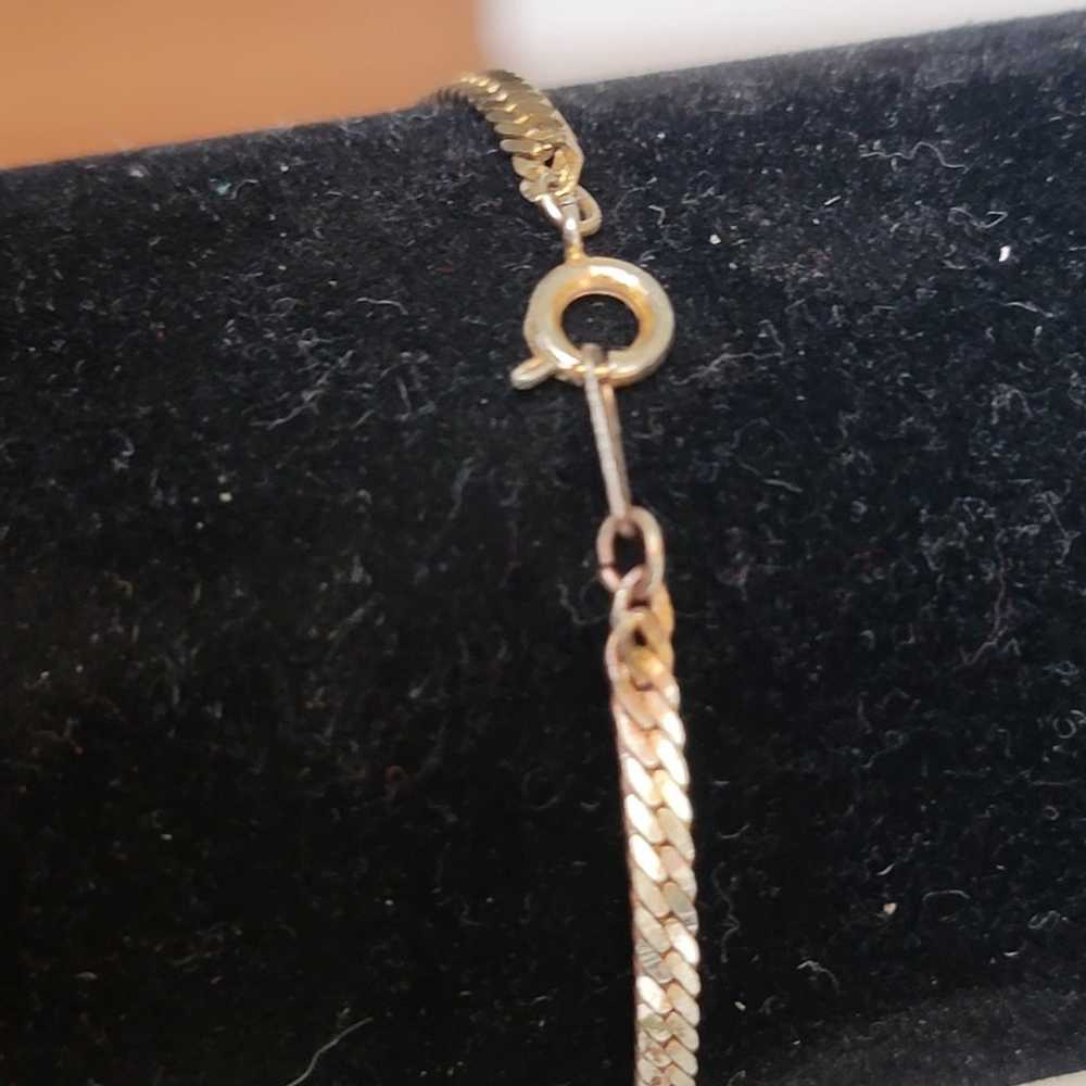 bracelet. Gold tone herringbone vintage Estate Je… - image 2