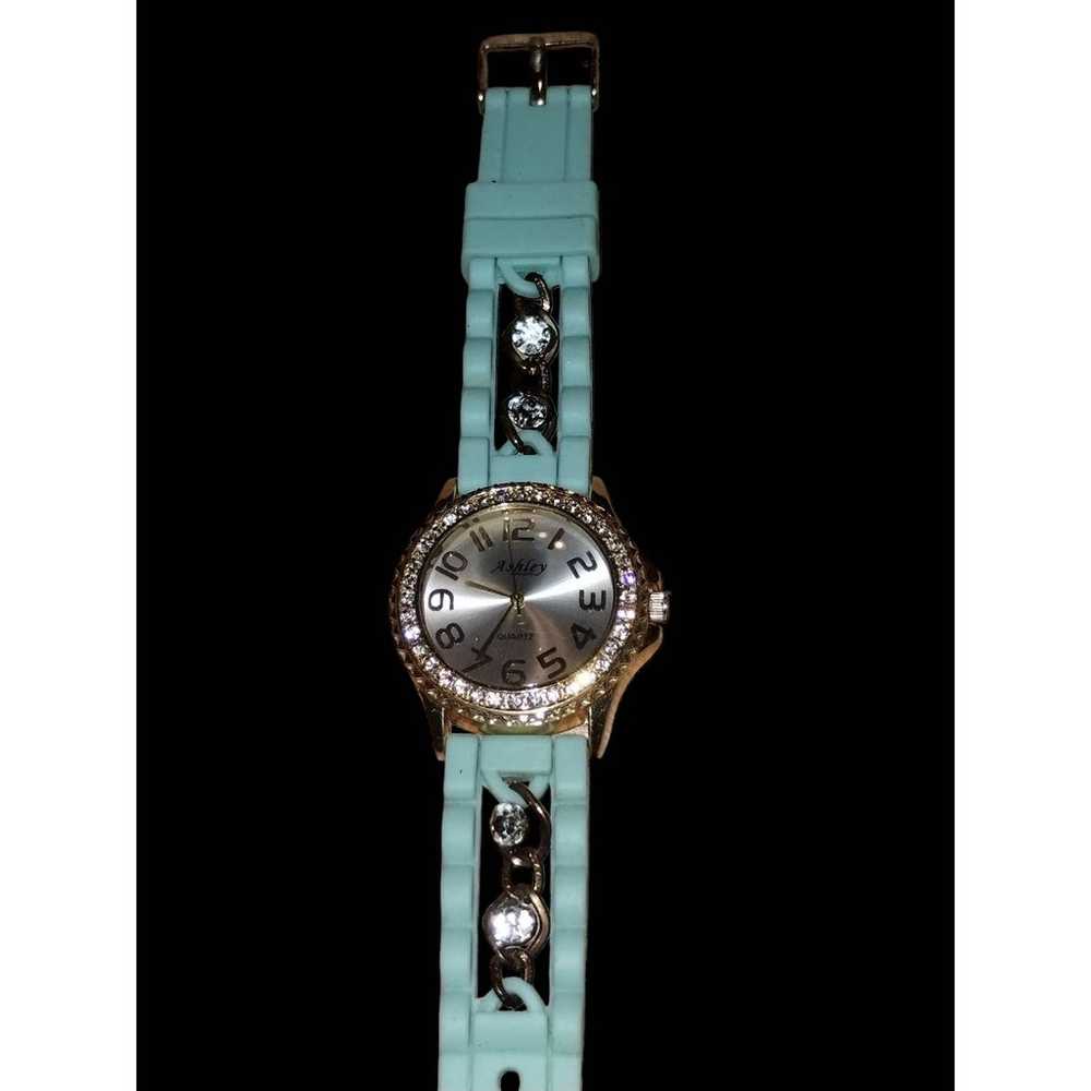 Beautiful vintage silicone Ashley watch with rhin… - image 1