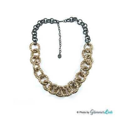 Vintage R.J Graziano Two Tone Links Necklace - image 1