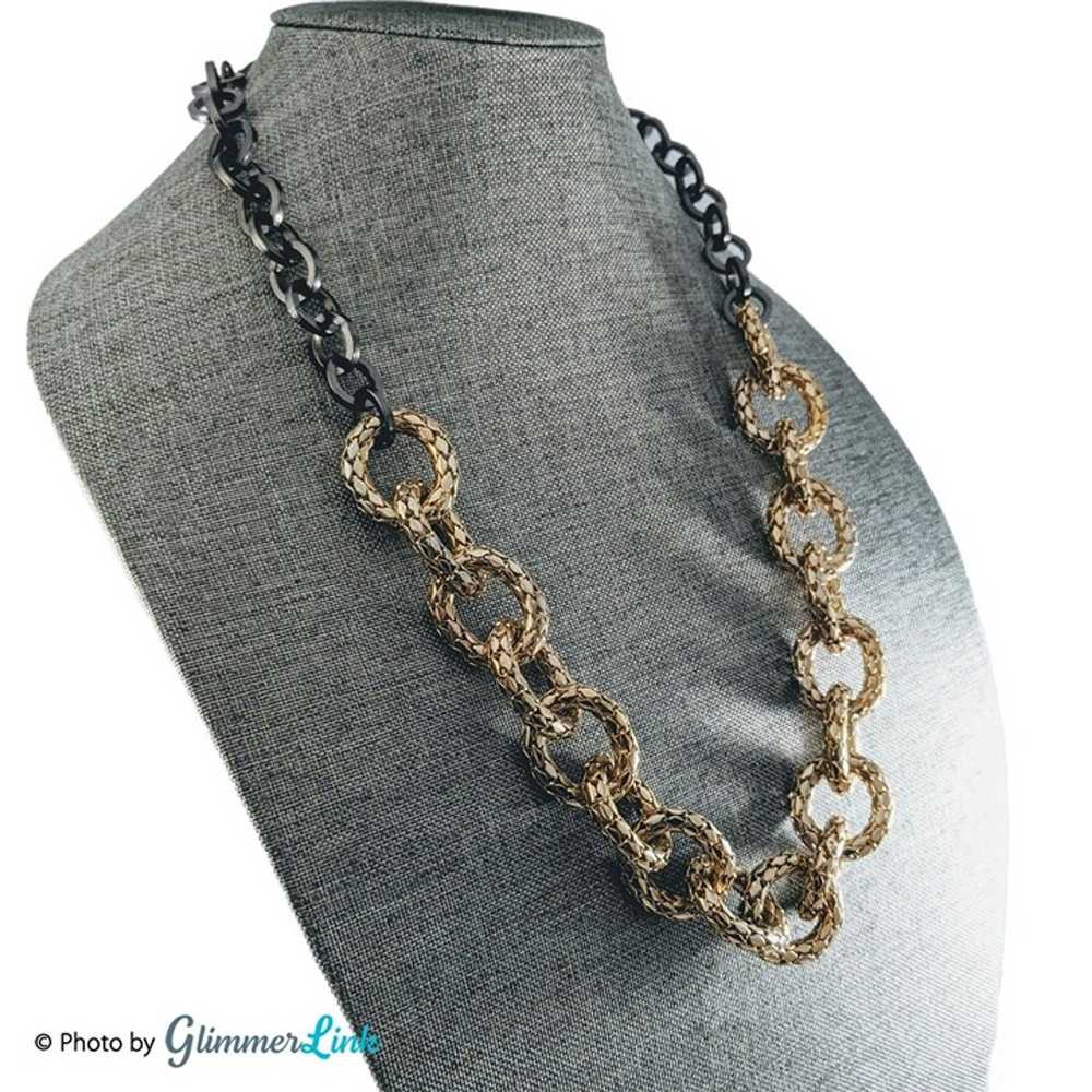Vintage R.J Graziano Two Tone Links Necklace - image 2