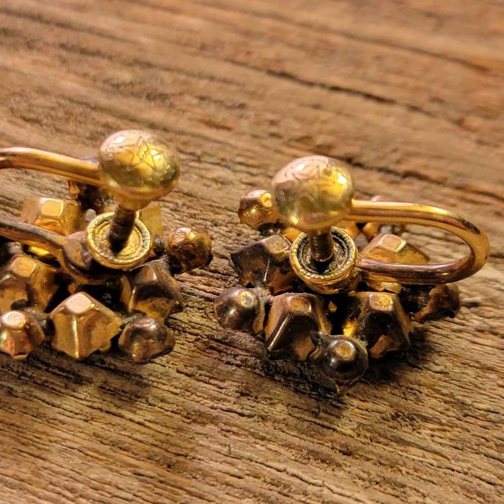 Gold Filled Star Art Earrings vintage - image 2