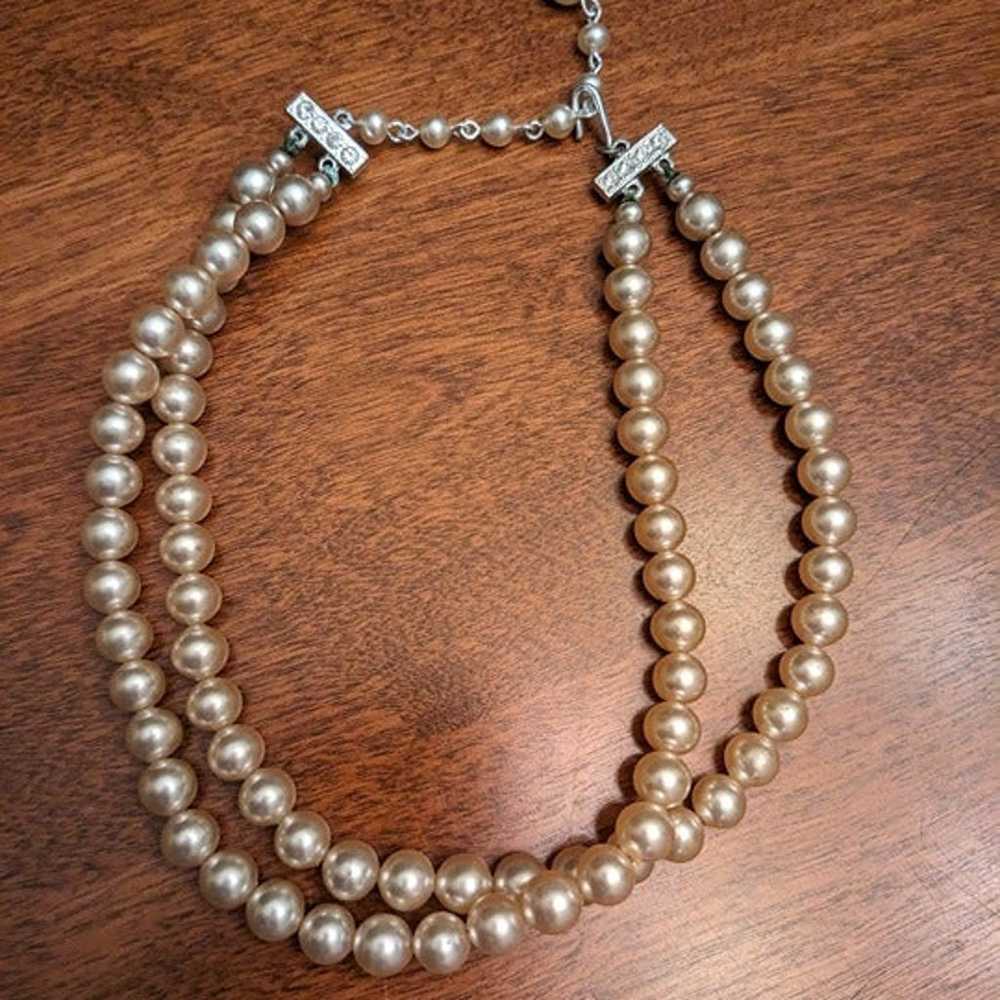 Vintage two strand pearl choker (50's or 60's) - image 1