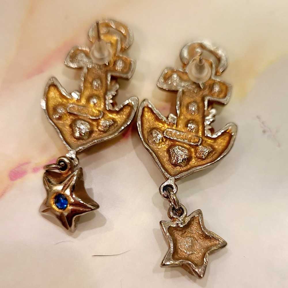 VINTAGE DON-LIN SIGNED ANCHOR & STAR EARRINGS - image 9