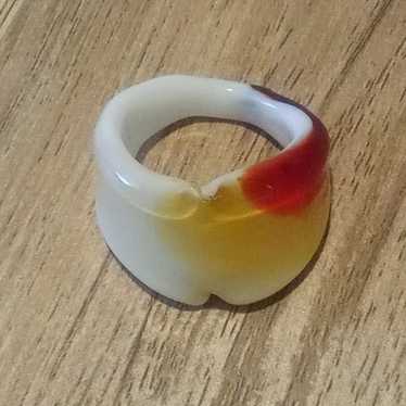 Vintage Hand Crafted Art Glass Ring Murano Style - image 1