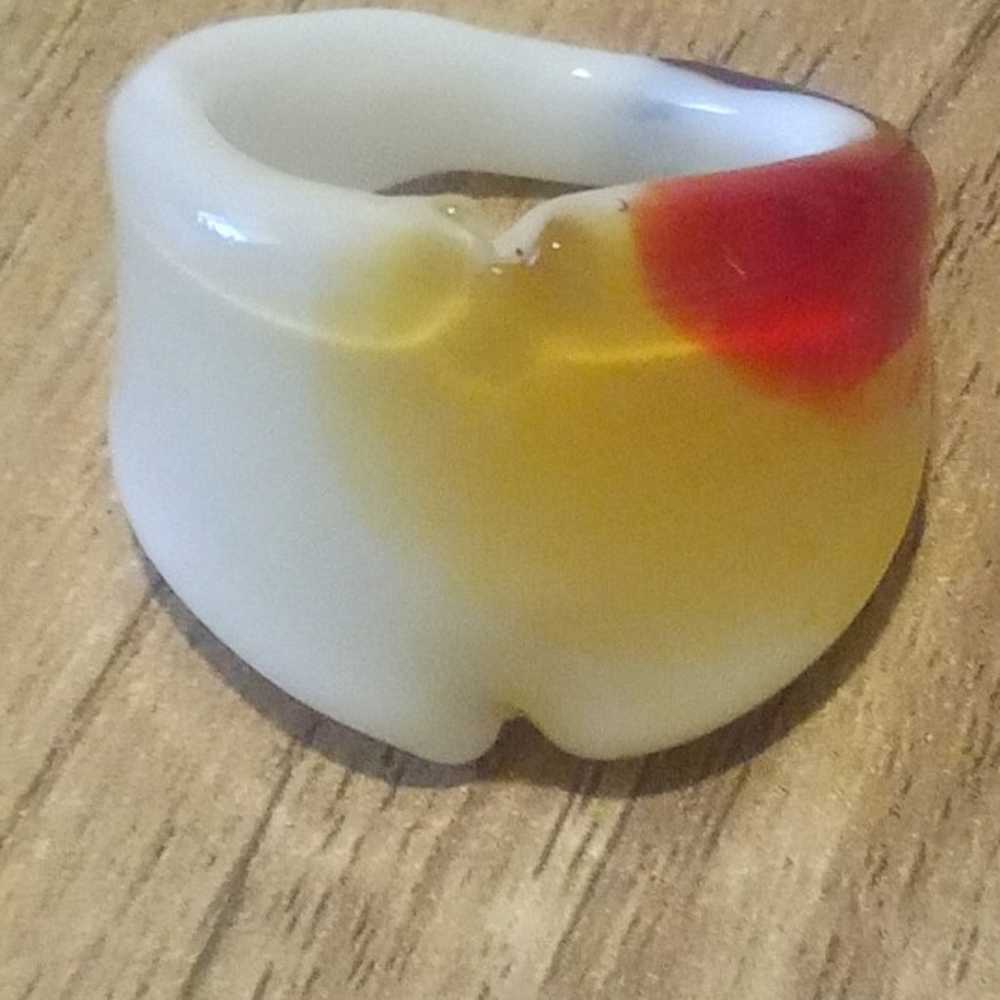 Vintage Hand Crafted Art Glass Ring Murano Style - image 2