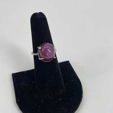 Sterling silver purple dyed agate ring - image 1