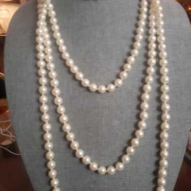 Vintage Faux pearl individually hand knotted open… - image 1