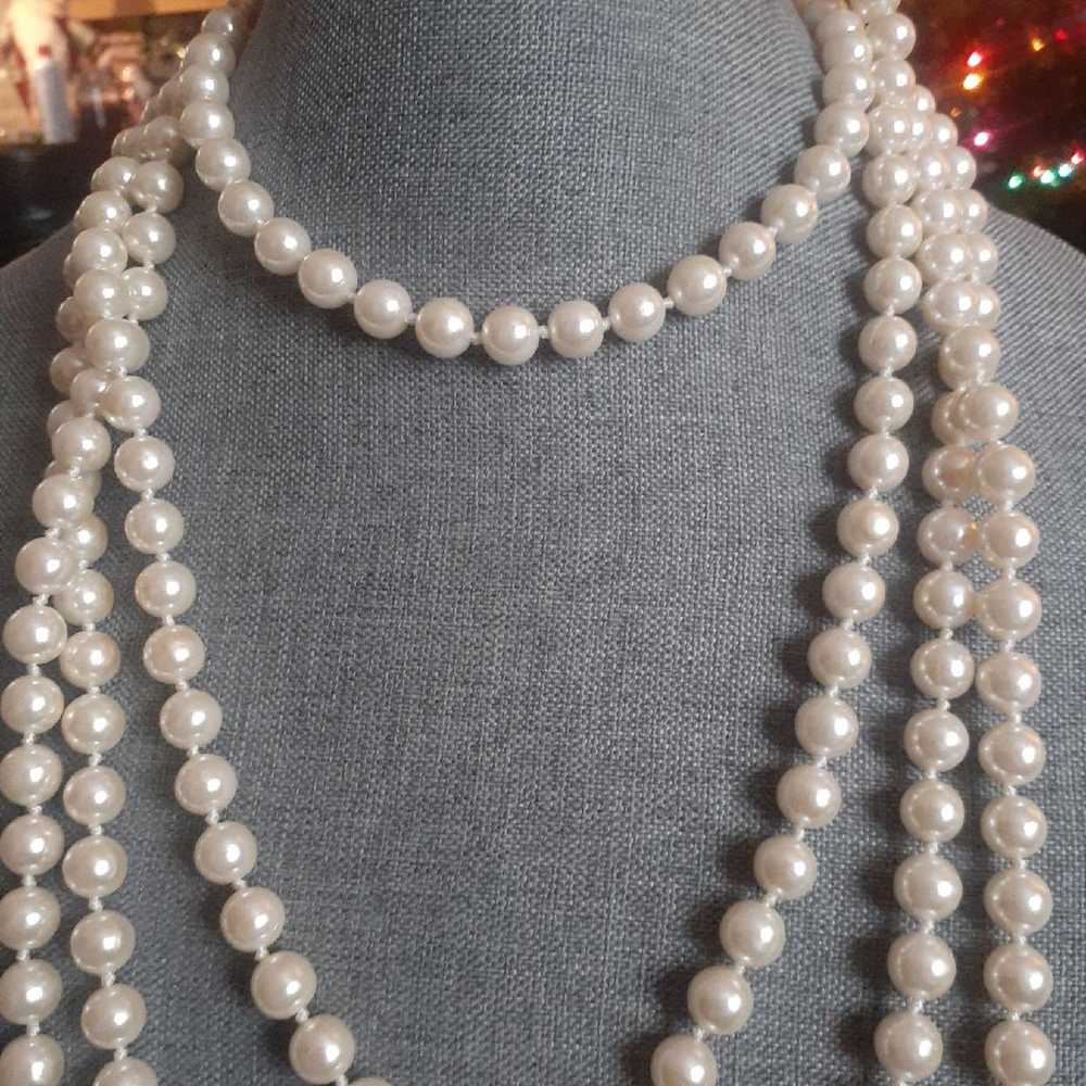 Vintage Faux pearl individually hand knotted open… - image 3