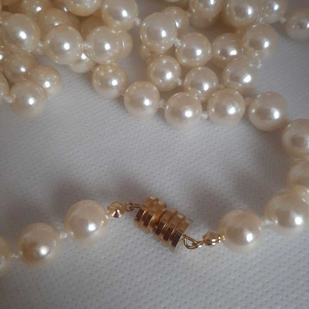 Vintage Faux pearl individually hand knotted open… - image 5