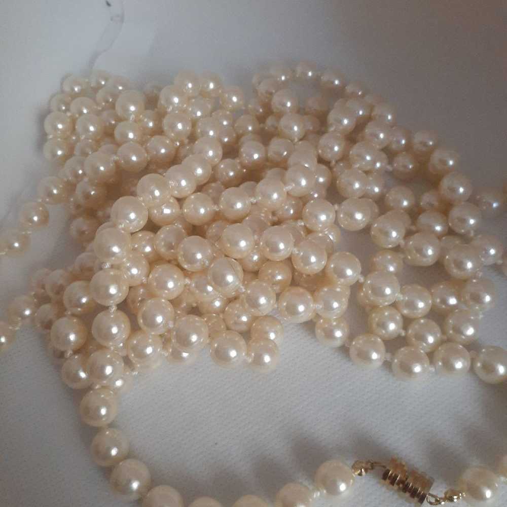 Vintage Faux pearl individually hand knotted open… - image 6