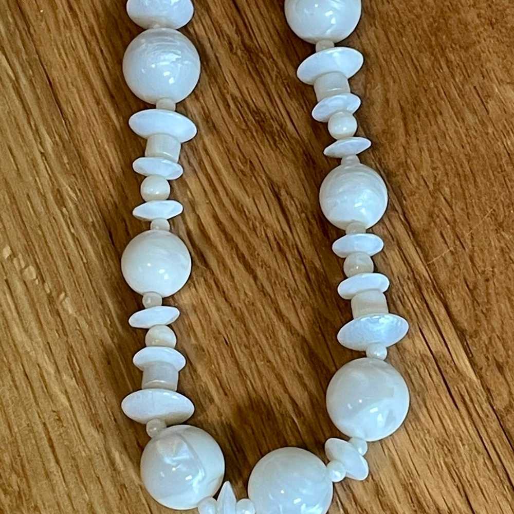 Grandma Jewelry- Beaded Womens Necklace Off-White… - image 2