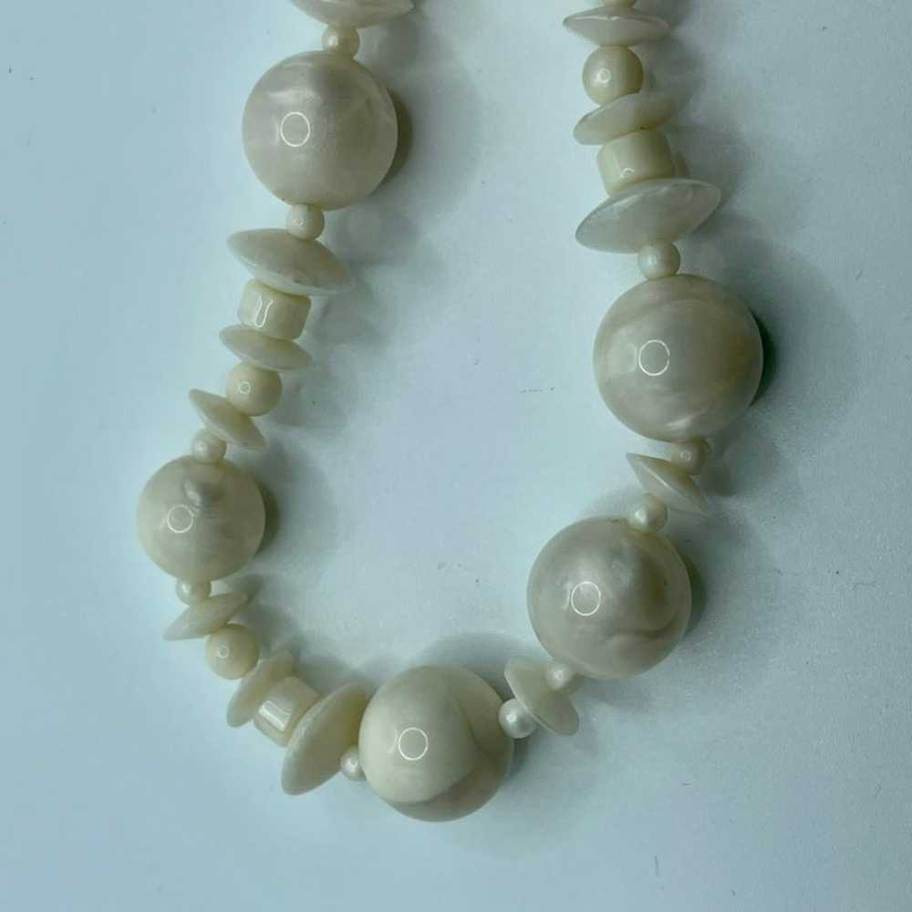Grandma Jewelry- Beaded Womens Necklace Off-White… - image 4