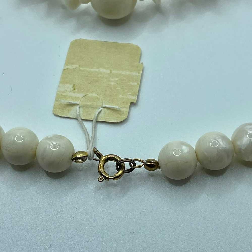 Grandma Jewelry- Beaded Womens Necklace Off-White… - image 5