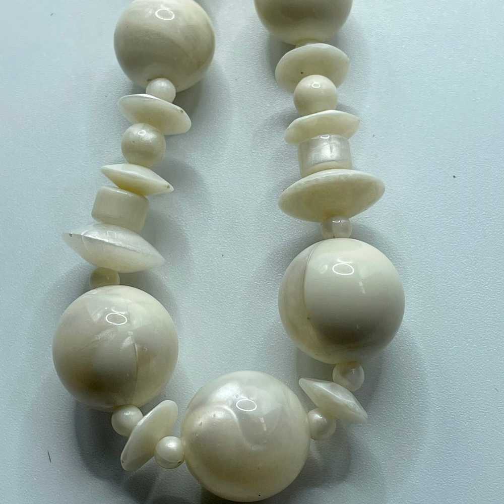 Grandma Jewelry- Beaded Womens Necklace Off-White… - image 7